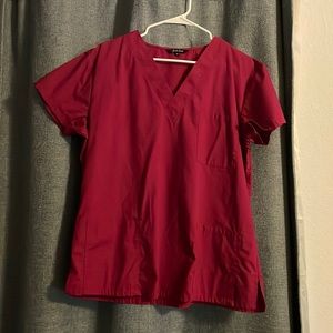Maroon scrub top XL